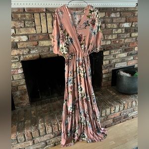 Pink Floral Maxi Dress